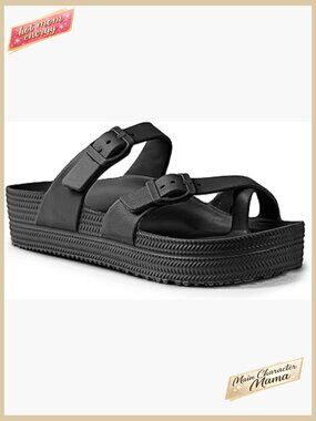 Womens Sandals with Arch Support - Comfortable Adjustable Buckles Beach Slides
